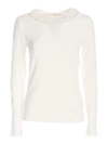 LE TRICOT PERUGIA LONG SLEEVE T-SHIRT IN WHITE