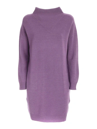 Le Tricot Perugia Long Sweater In Purple