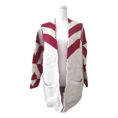 Pre-owned Maje Wool Cardigan In White