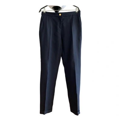 Pre-owned Valentino Wool Chino Pants In Blue