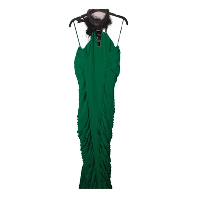 Pre-owned John Richmond Silk Maxi Dress In Green