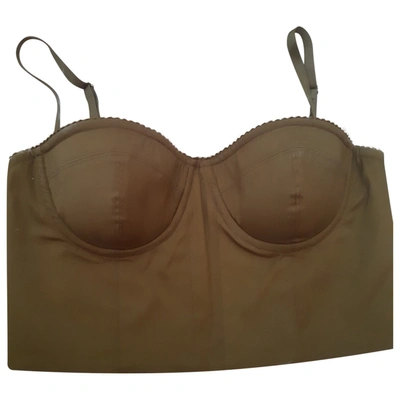 Pre-owned Guess Corset In Camel