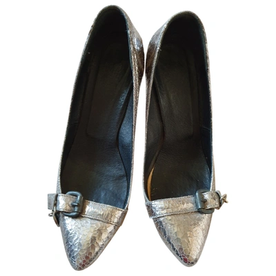 Pre-owned Costume National Leather Heels In Silver