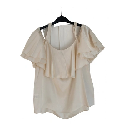 Pre-owned Temperley London Silk Blouse In White