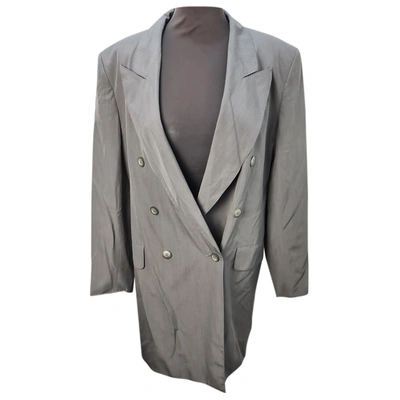Pre-owned Max Mara Silk Jacket In Grey