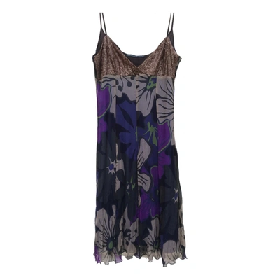 Pre-owned Alysi Silk Mid-length Dress In Purple