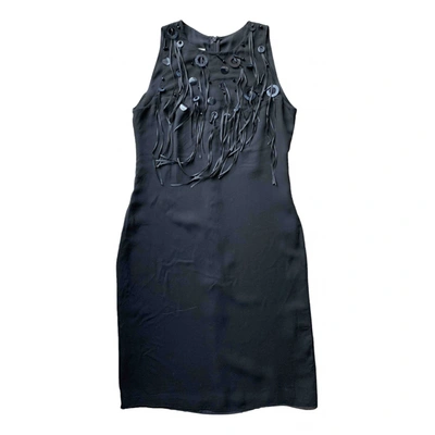 Pre-owned Angel Schlesser Silk Mid-length Dress In Black
