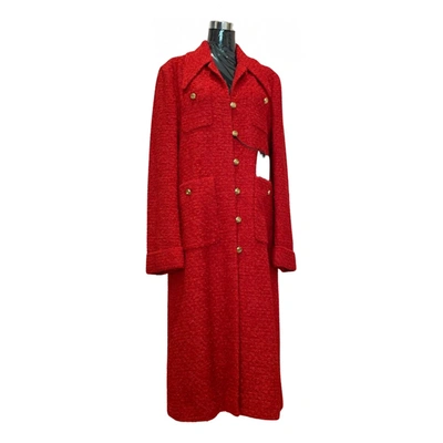 Pre-owned Gucci Tweed Coat In Red