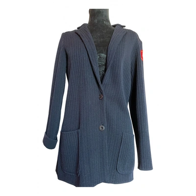 Pre-owned Les Copains Wool Cardigan In Blue