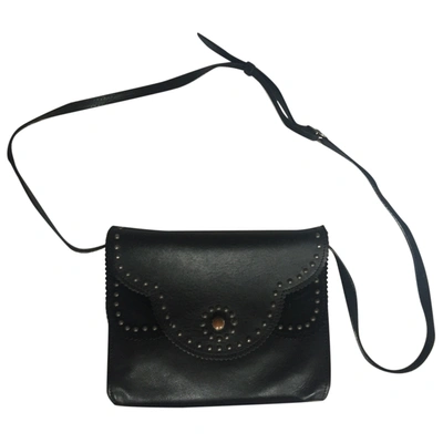 Pre-owned Sandro Leather Crossbody Bag In Black