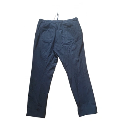Pre-owned Valentino Wool Trousers In Navy