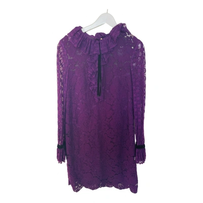 Pre-owned Philosophy Di Lorenzo Serafini Lace Mini Dress In Purple