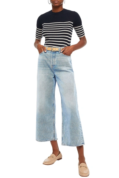 Rag & Bone Maya Cropped High-rise Wide-leg Jeans In Blue