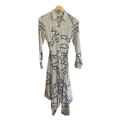 Pre-owned Ganni Silk Mid-length Dress In Multicolour