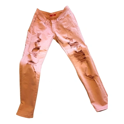 Pre-owned Guess Straight Jeans In Orange