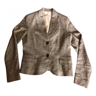 Pre-owned Cristinaeffe Linen Jacket In Black