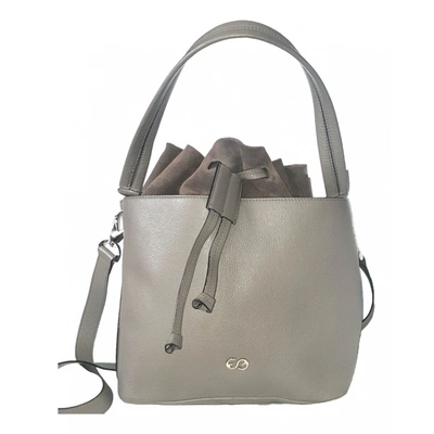 Pre-owned Escada Leather Handbag In Grey