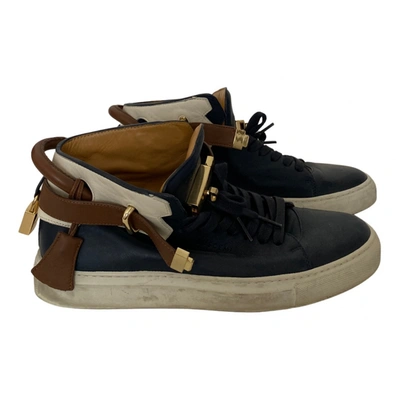 Pre-owned Buscemi Leather Trainers In Navy