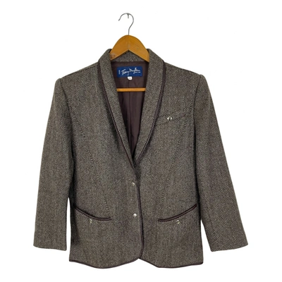 Pre-owned Mugler Tweed Jacket In Brown