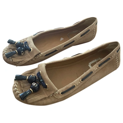 Pre-owned Dior Ballet Flats In Beige