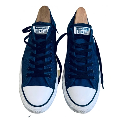 Pre-owned Converse Cloth Low Trainers In Blue