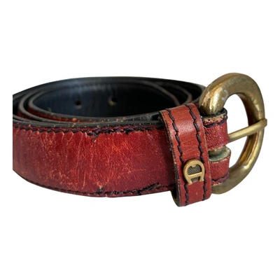 Pre-owned Etienne Aigner Leather Belt In Red