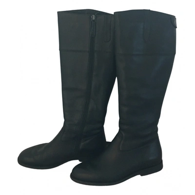 Pre-owned Boden Leather Riding Boots In Black