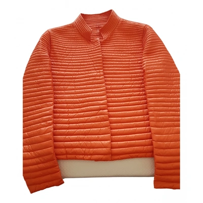 Pre-owned Moncler Coat In Orange