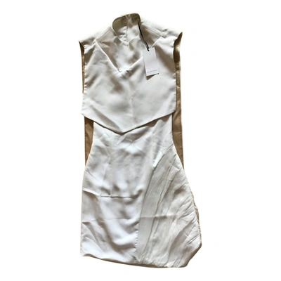 Pre-owned Violante Nessi Silk Mini Dress In White