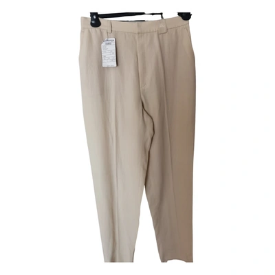Pre-owned Burberry Linen Chino Pants In Beige