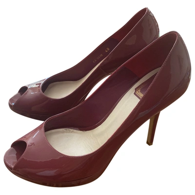 Pre-owned Dior Patent Leather Heels In Burgundy