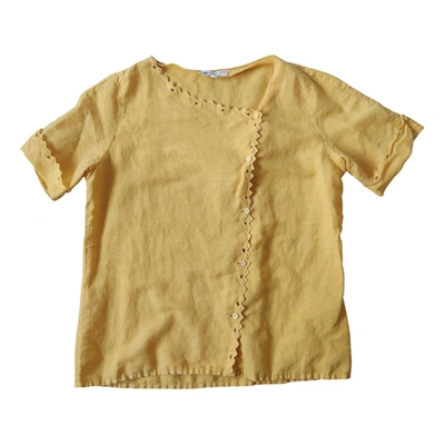 Pre-owned Lanvin Linen Blouse In Yellow