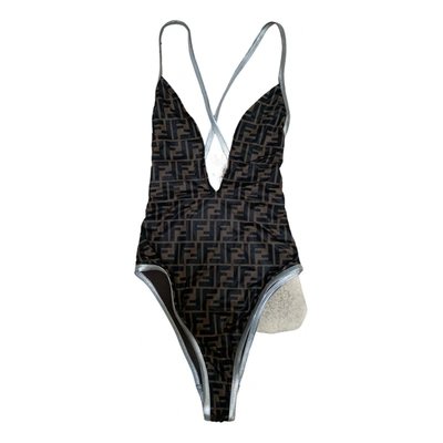 Pre-owned Fendi One-piece Swimsuit In Brown