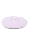 Vince Camuto Ribbed Cashmere Beret In Lilac