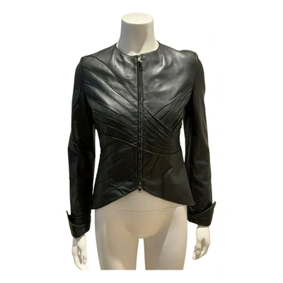 Pre-owned Jasmine Di Milo Leather Jacket In Black