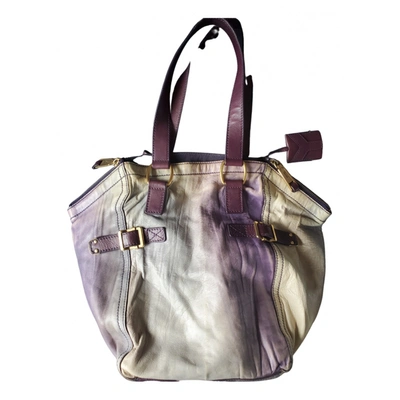 Pre-owned Saint Laurent Downtown Leather Handbag In Multicolour