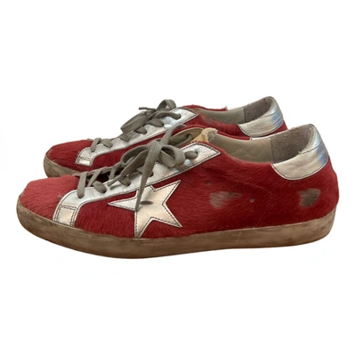 Pre-owned Golden Goose Stardan Pony-style Calfskin Trainers In Pink