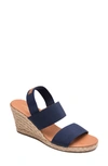 Andre Assous Allison Wedge Sandal In Navy