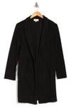 Melloday Soft Knit Topper Coat In Black