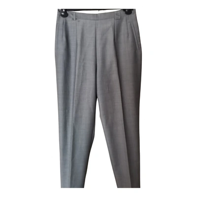 Pre-owned Burberry Wool Chino Pants In Grey