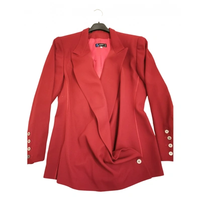 Pre-owned Claude Montana Wool Blazer In Red