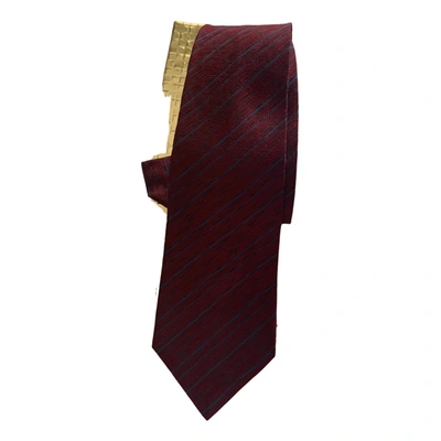 Pre-owned Loewe Silk Tie In Burgundy