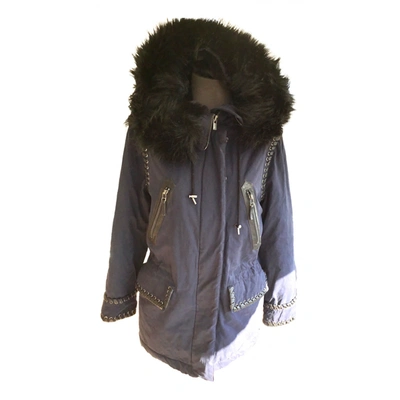 Pre-owned The Kooples Spring Summer 2020 Parka In Blue