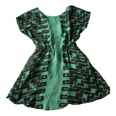 Pre-owned Kelly Wearstler Silk Mini Dress In Green