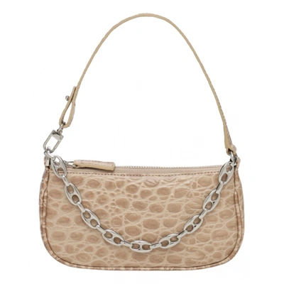 Pre-owned By Far Leather Crossbody Bag In Beige
