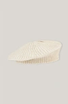 Ganni Wool-blend Beret In Brazilian Sand