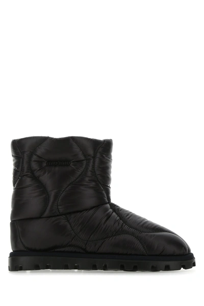 Miu Miu Black Nylon Ankle Boots  Nd  Donna 40