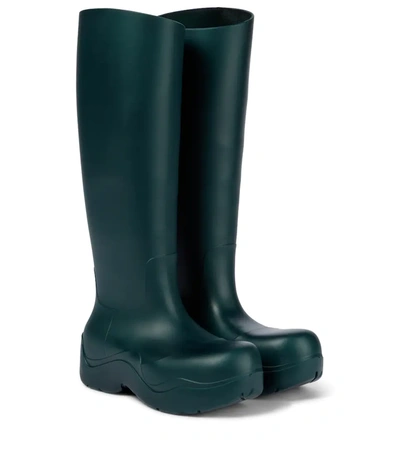 Bottega Veneta Puddle Rubber Knee-high Boots In Green