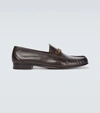TOM FORD LEATHER YORK CHAIN LOAFERS,P00559875