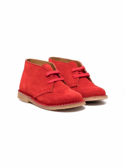 Gallucci Kids' Lace-up Suede Boots In Red